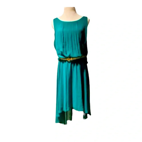 - Bisou Bisou Jade Belted Hi-Lo Dress Size 14 NWT - Picture 1 of 9